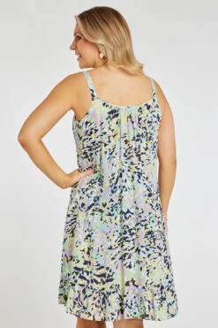 Multi Animal Print Frill Hem Dress -Mod Vanta Sales Store 900333851 alt5