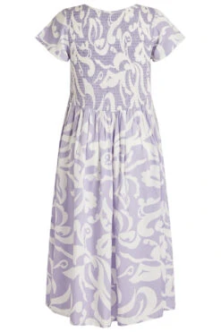 Paisley Mono Swirl Shirred Bodice Dress -Mod Vanta Sales Store 900334241 alt2