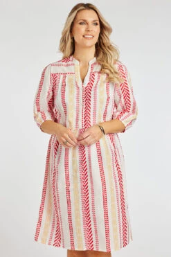Striped Jacquard Print Dress