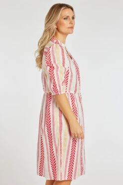 Striped Jacquard Print Dress -Mod Vanta Sales Store 900334393 alt4