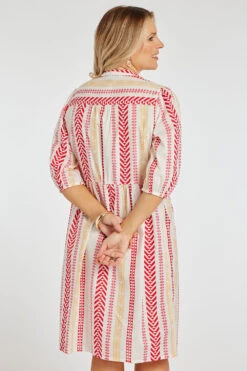 Striped Jacquard Print Dress -Mod Vanta Sales Store 900334393 alt5