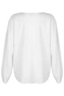 Long Sleeve Button Through Plain Linen Top -Mod Vanta Sales Store 900335493 alt2