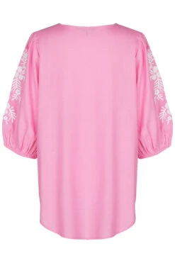 Short Sleeve Embroidered Linen Top -Mod Vanta Sales Store 900336763 alt2