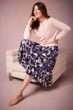 Paisley Swirl Crinkle Tiered Skirt