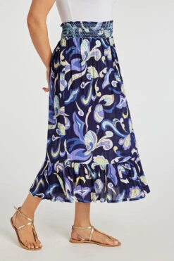 Paisley Swirl Crinkle Tiered Skirt -Mod Vanta Sales Store 900337253 alt3