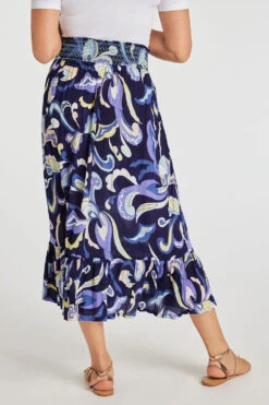 Paisley Swirl Crinkle Tiered Skirt -Mod Vanta Sales Store 900337253 alt5