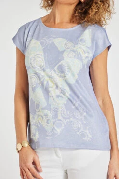 Short Sleeve Three Butterflies Design Top -Mod Vanta Sales Store 900338565 alt5