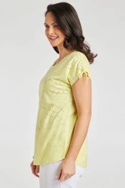 Short Sleeve Burnout Top -Mod Vanta Sales Store 900338843 alt3