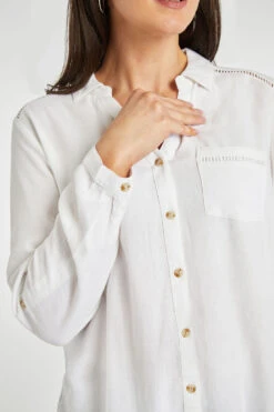 Long Sleeve Collared Button Through Linen Shirt 13 Long Sleeve Collared Button Through Linen Shirt -Mod Vanta Sales Store 900342293 alt5
