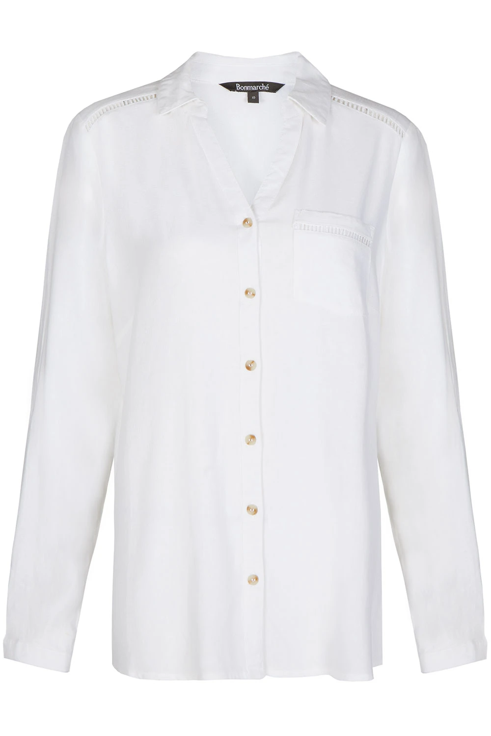Long Sleeve Collared Button Through Linen Shirt 4 Long Sleeve Collared Button Through Linen Shirt - Image 2