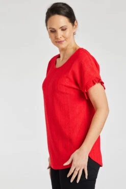 Short Sleeve Broderie T-Shirt With Frill Detail -Mod Vanta Sales Store 900344069 alt3