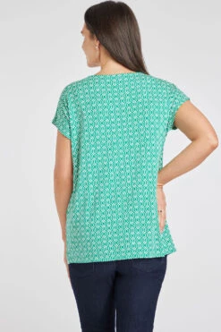 Short Sleeve Pleated Geo Diamond T-Shirt 11 Short Sleeve Pleated Geo Diamond T-Shirt -Mod Vanta Sales Store 900344131 alt4