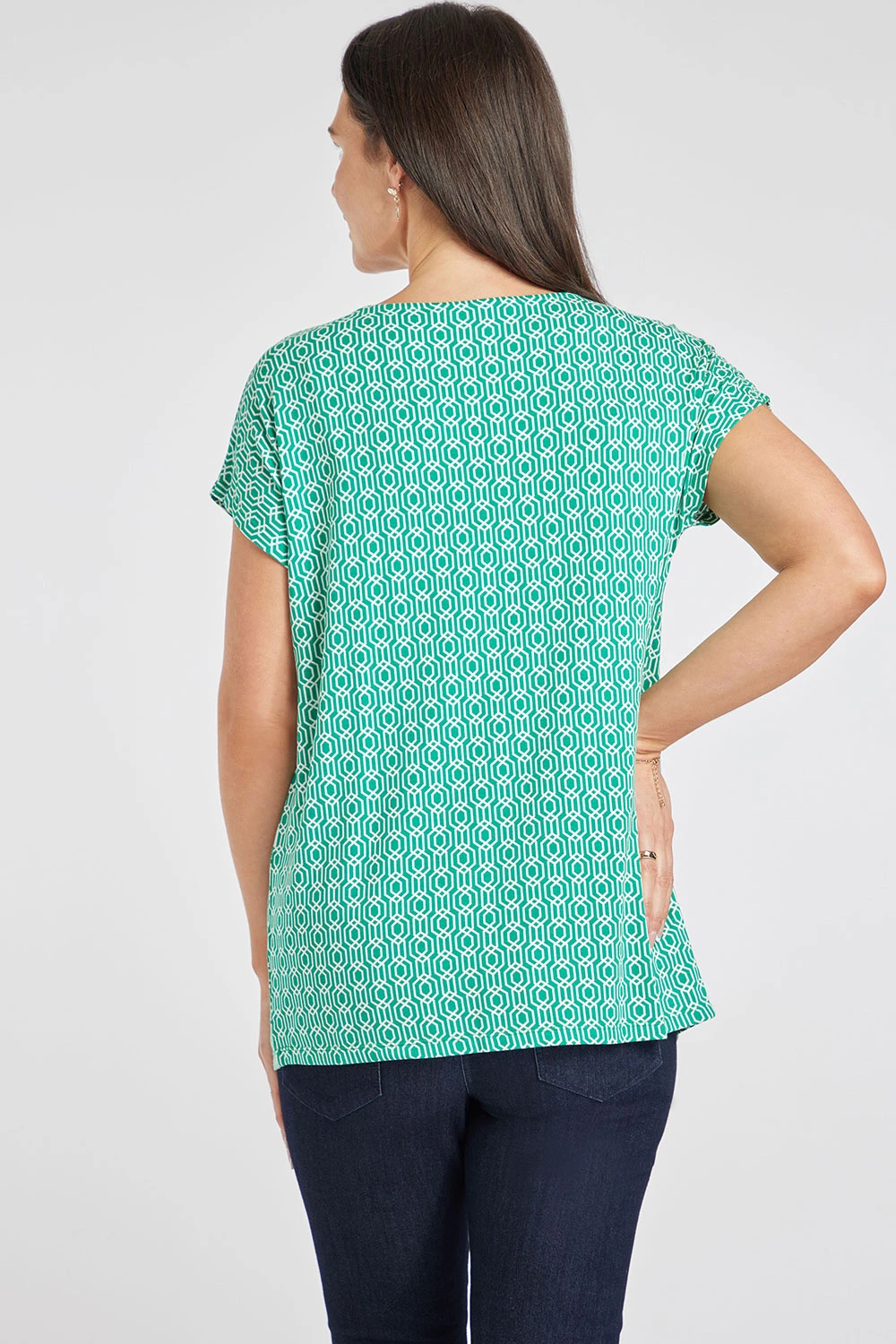 Short Sleeve Pleated Geo Diamond T-Shirt 6 Short Sleeve Pleated Geo Diamond T-Shirt - Image 4