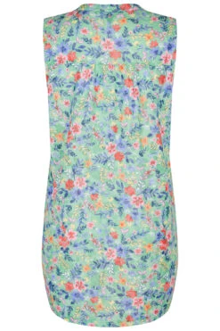 Sleeveless Ditsy Print Burnout Button Through Shirt -Mod Vanta Sales Store 900344331 alt2