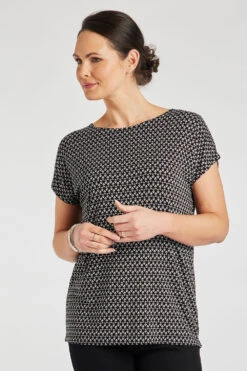 Short Sleeve Bar Back Foulard T-Shirt