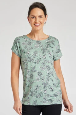 Short Sleeve Bar Back Floral T-Shirt