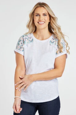 Short Sleeve T-Shirt With Shoulder Detail