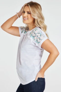 Short Sleeve T-Shirt With Shoulder Detail -Mod Vanta Sales Store 900344793 alt3