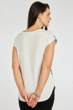 Short Sleeve Folk Floral Woven Front Tunic -Mod Vanta Sales Store 900344893 alt4