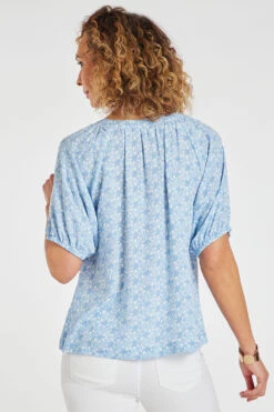 Short Frill Sleeve Button Through Daisy Blouse -Mod Vanta Sales Store 900345260 alt4