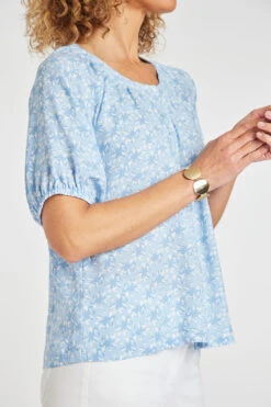 Short Frill Sleeve Button Through Daisy Blouse -Mod Vanta Sales Store 900345260 alt5