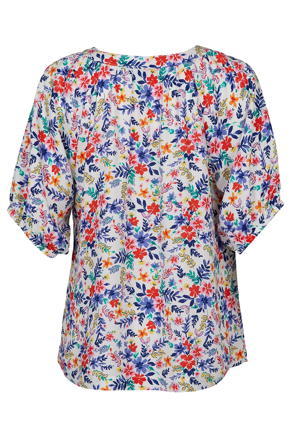 Short Frill Sleeve Button Through Ditsy Blouse 5 Short Frill Sleeve Button Through Ditsy Blouse - Image 3