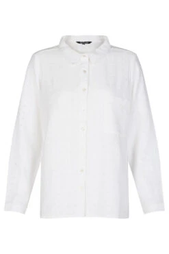 Long Sleeve Broderie Button Through Shirt -Mod Vanta Sales Store 900345693 default
