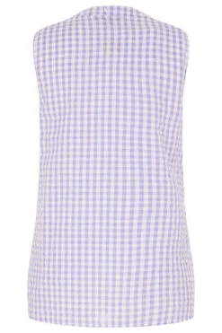Sleeveless Gingham Button Through Shirt -Mod Vanta Sales Store 900345909 alt2