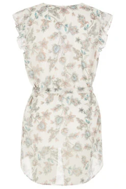 Sleeveless Folk Floral Longline Top With Tie Waist -Mod Vanta Sales Store 900346144 alt2