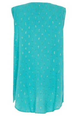 Sleeveless V-Neck Lurex Dobby Top With Ruffle Detail 11 Sleeveless V-Neck Lurex Dobby Top With Ruffle Detail -Mod Vanta Sales Store 900346389 alt2