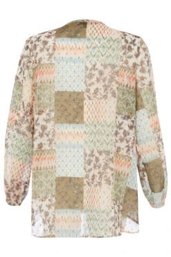 Long Sleeve Hanky Hem Patchwork Blouse -Mod Vanta Sales Store 900346551 alt2