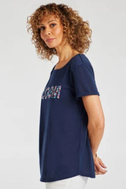 Short Sleeve Embroidered Bloom T-Shirt -Mod Vanta Sales Store 900347253 alt3