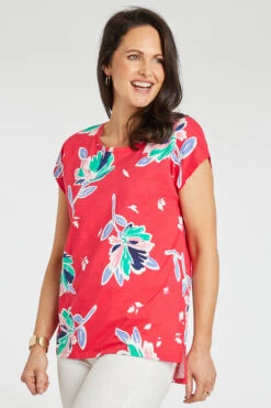 Short Sleeve Large Spaced Floral Print T-Shirt -Mod Vanta Sales Store 900347569 alt3