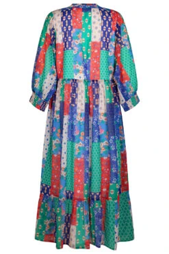 Patchwork Smock Maxi Dress With Shirred Cuffs -Mod Vanta Sales Store 900350809 alt21232