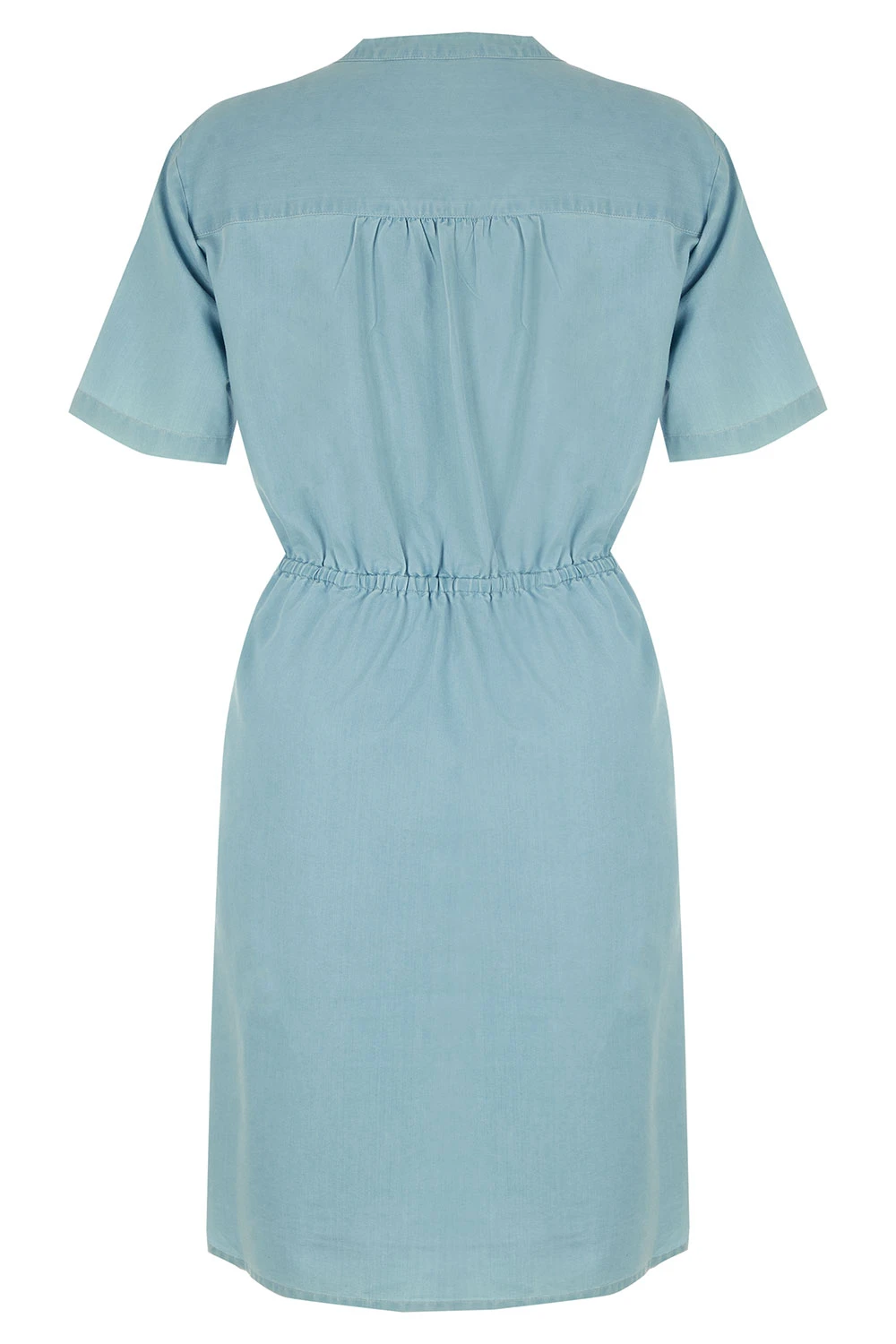 Short Sleeve Chambray Dress With Zip Detail 5 Short Sleeve Chambray Dress With Zip Detail - Image 3