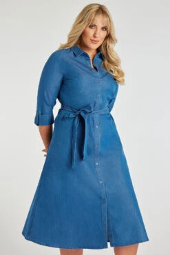 Chambray Shirt Dress -Mod Vanta Sales Store 900351126 alt1