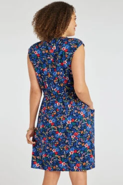 Sleeveless Multi Ditsy Woven Dress With Zip Front -Mod Vanta Sales Store 900351253 alt4