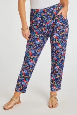 Multi Ditsy Print Woven Harem Pants