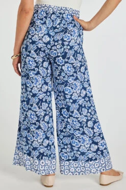 Batik Floral Wide Leg Border Print Trousers -Mod Vanta Sales Store 900353453 alt4