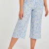 Floral Wide Leg Cropped Trousers