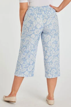 Floral Wide Leg Cropped Trousers -Mod Vanta Sales Store 900353660 alt4