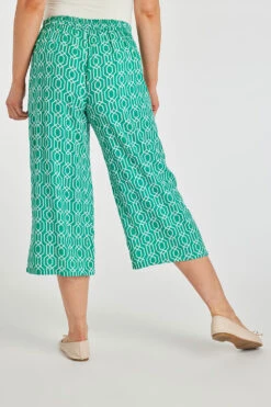 Geo Diamond Print Wide Leg Cropped Trousers -Mod Vanta Sales Store 900353831 alt4