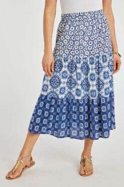 Painted Tiles Tiered Skirt -Mod Vanta Sales Store 900354953 alt1