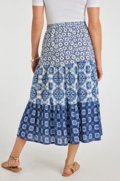 Painted Tiles Tiered Skirt -Mod Vanta Sales Store 900354953 alt4