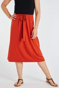 Panelled Jersey Skirt With Knot Detail