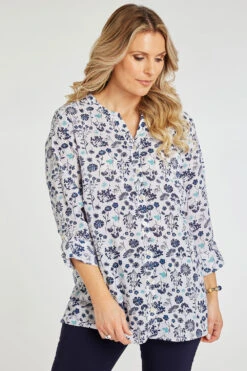 Autonomy - Cotton Cambric Floral Button Through Shirt -Mod Vanta Sales Store 900355393 alt1