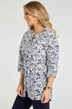 Autonomy - Cotton Cambric Floral Button Through Shirt -Mod Vanta Sales Store 900355393 alt3