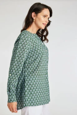 Autonomy - Tile Print Cotton Cambric Button Through Shirt -Mod Vanta Sales Store 900355408 alt3