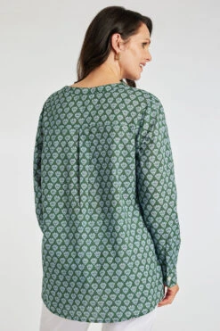 Autonomy - Tile Print Cotton Cambric Button Through Shirt -Mod Vanta Sales Store 900355408 alt4