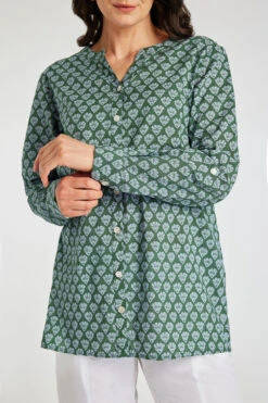 Autonomy - Tile Print Cotton Cambric Button Through Shirt -Mod Vanta Sales Store 900355408 alt5